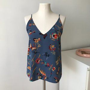Abercrombie & Fitch Blue Butterfly Tank Blouse